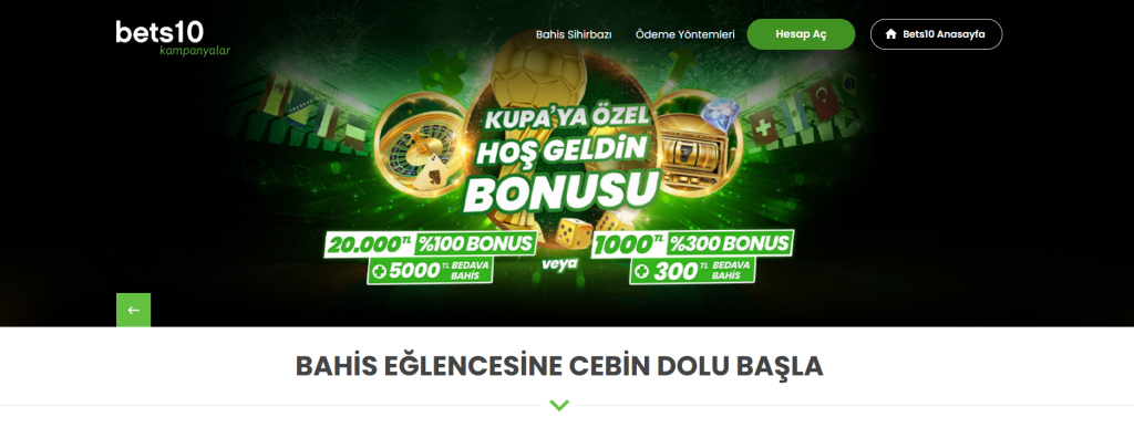 bets10 kupaya özel bonus